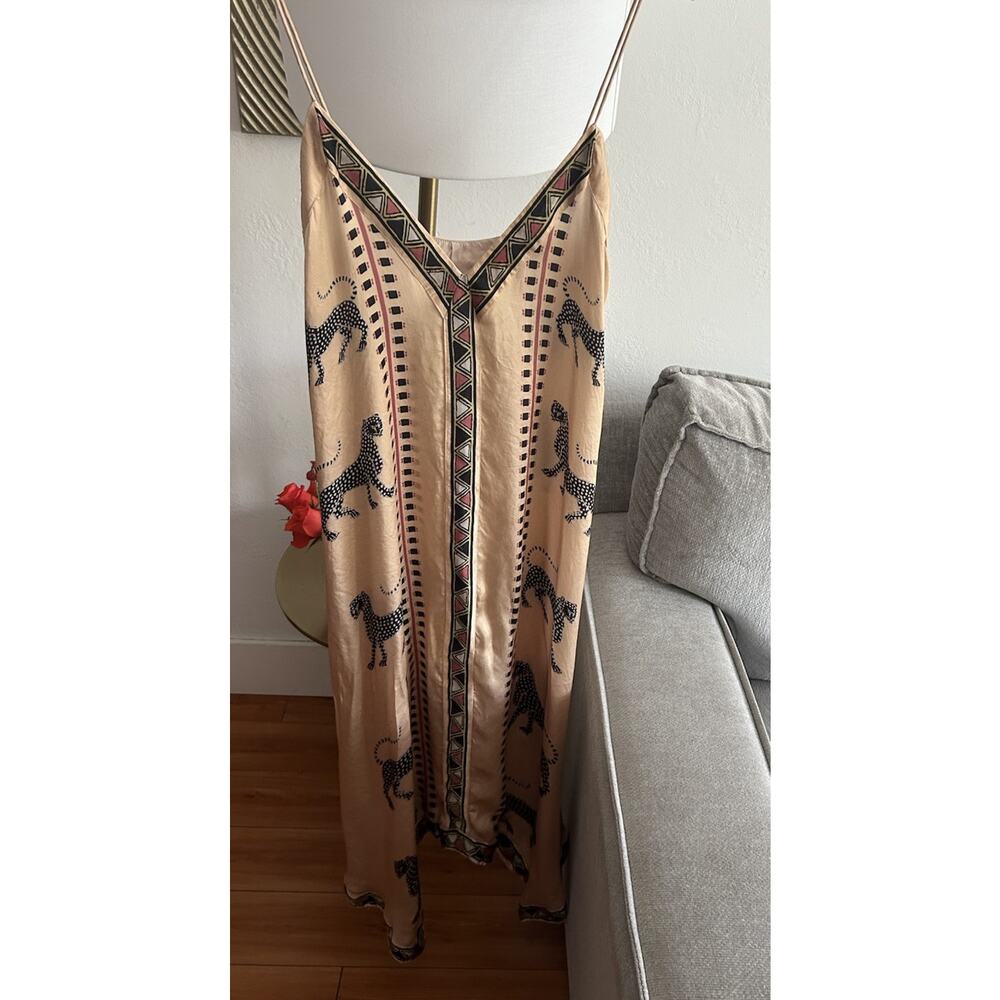Beach High Low Slip Dress Leopard Tribal Boho One Size